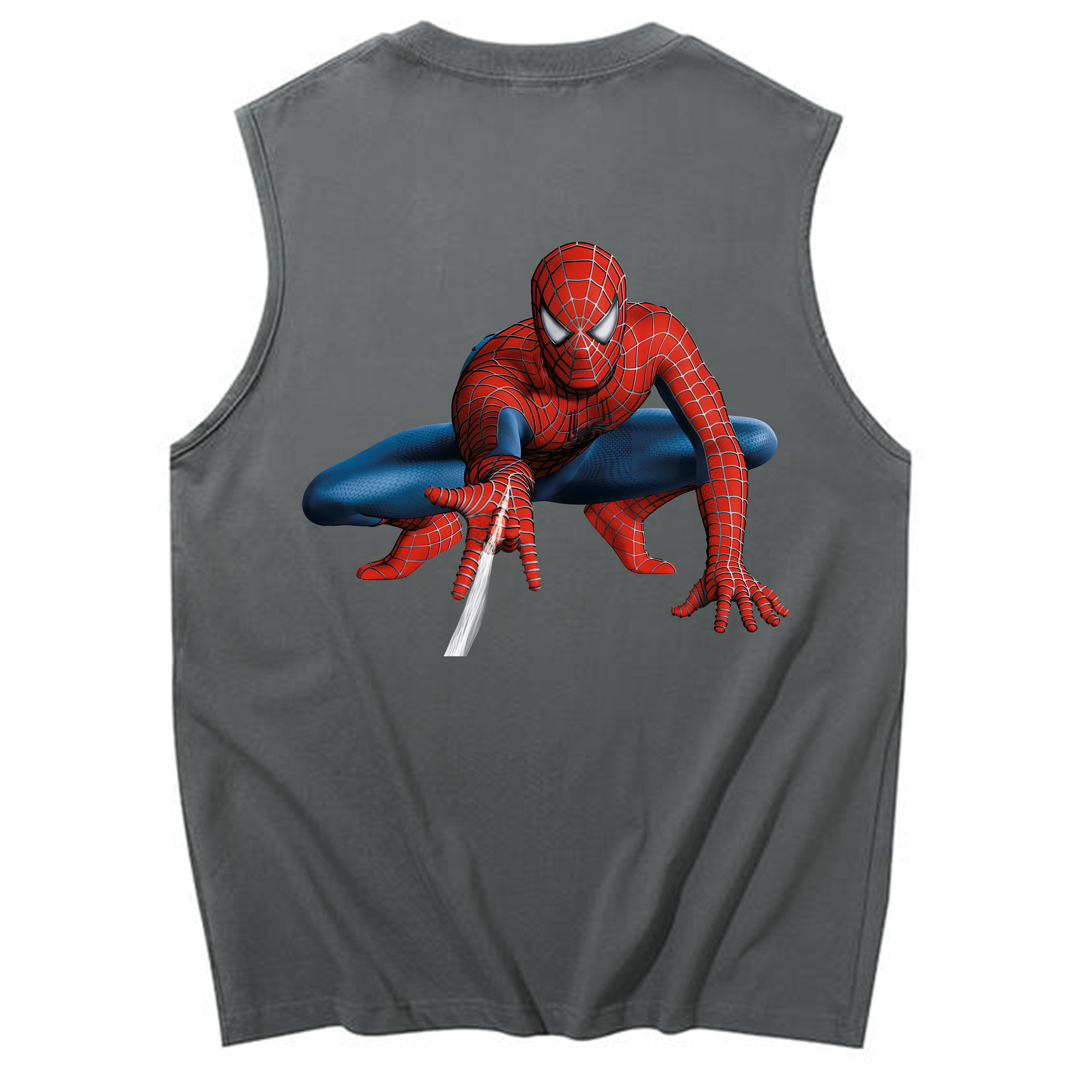 （画像用） Spider Man スパイダーマン コットン100％タンクトップ（背面プリント）
